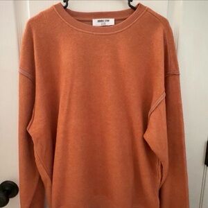 Double Zero Oversized Crewneck Sweatshirt in Burnt Orange